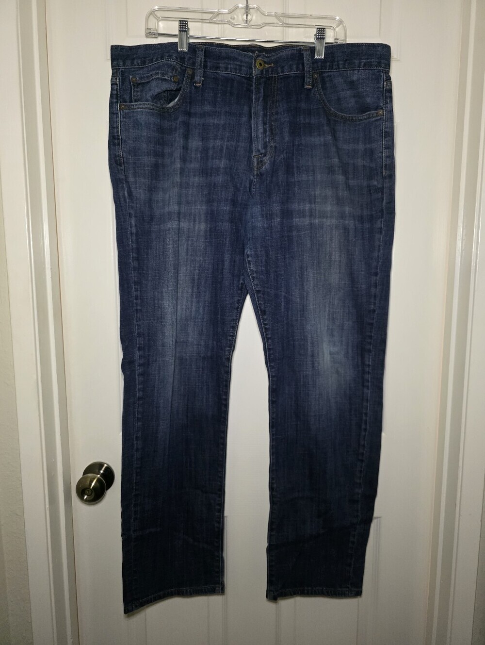 Lucky Brand 221 Original Straight Denim Dark Blue Jeans Mens Size 38 X 32